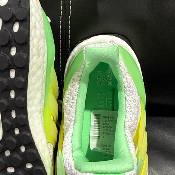 Adidas Kids White and Lime Green Sneakers - Picture 3 of 6